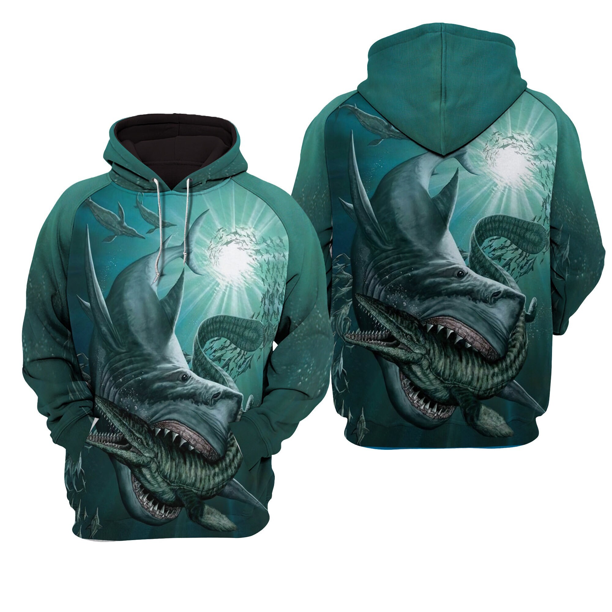 Megalodon Shark All Over Print Hoodie