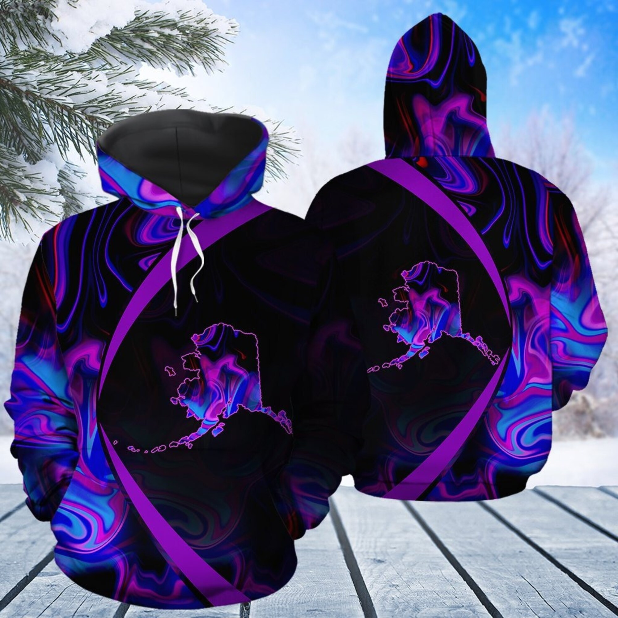 Novelty Amazing Alaska All Over Print Hoodie